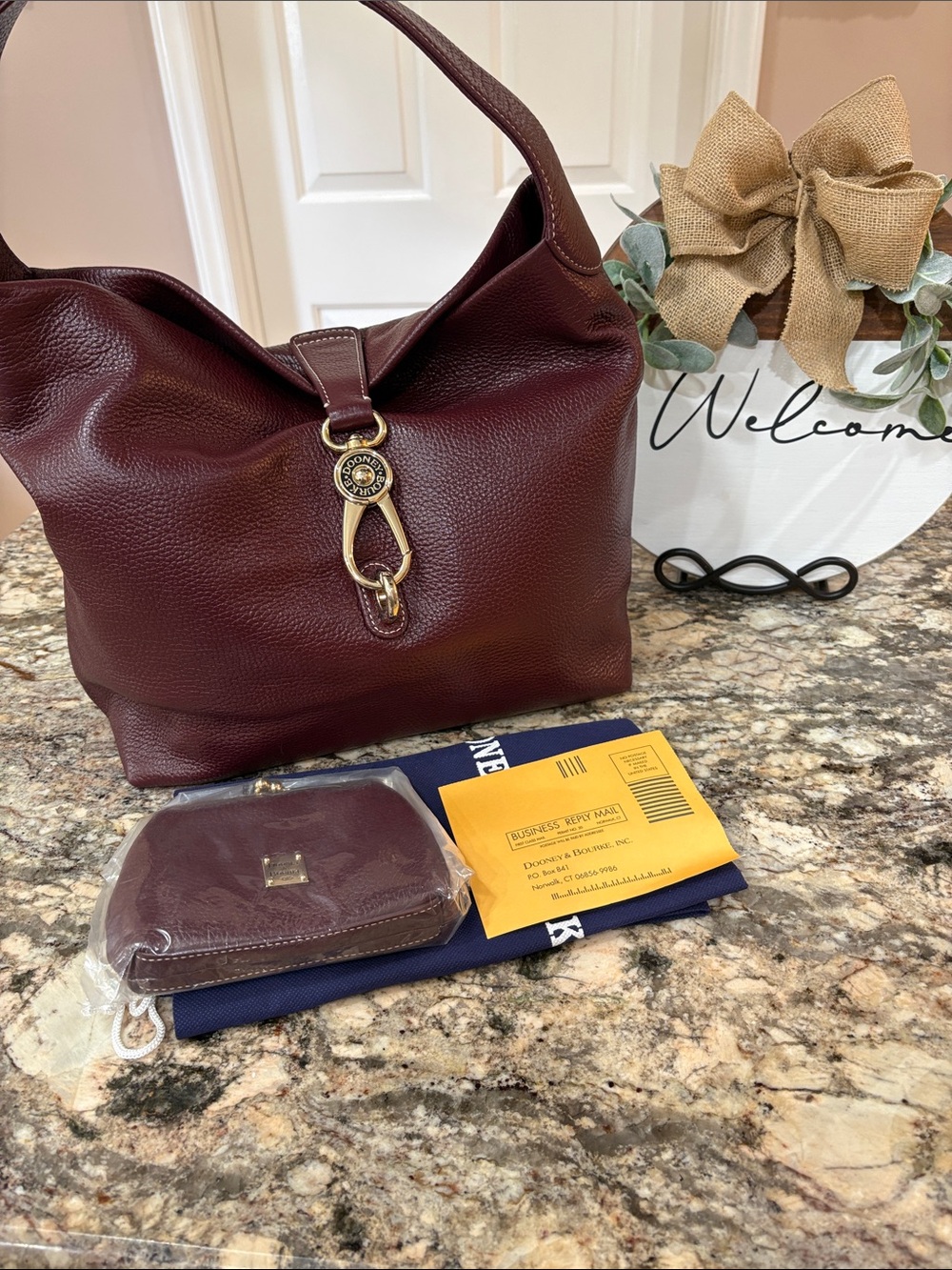 NWT Dooney&Bourke Leather Hobo W/ Accs